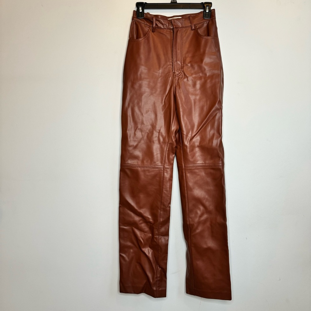 House of CB Brown Leather Trousers